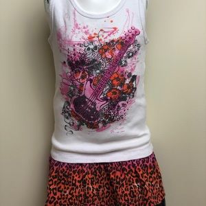 Girls Tank Top with Tutu and Glitter Accents